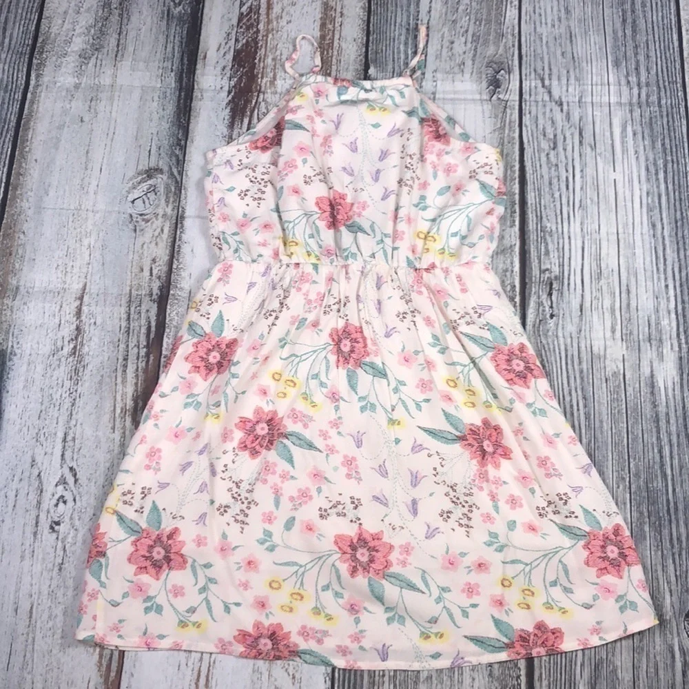 OLD NAVY Dress White Floral Print Size M-8